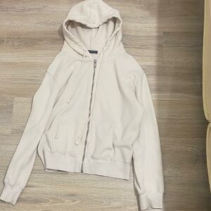 Brandy Melville Off-White Waffle Knit Hoodie